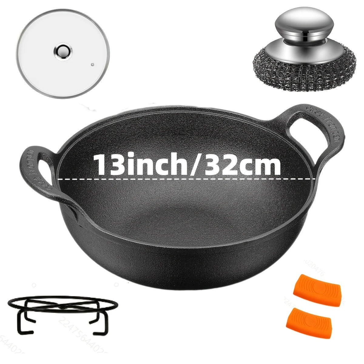 Preseasoned Heavy Duty Skillet Set For Home Outdoor Cooking
