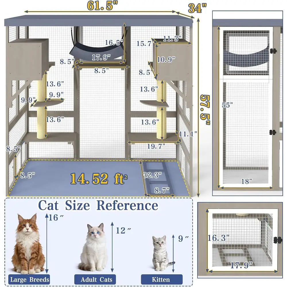 Outdoor Walk In Cat Enclosure And Secure Catio House