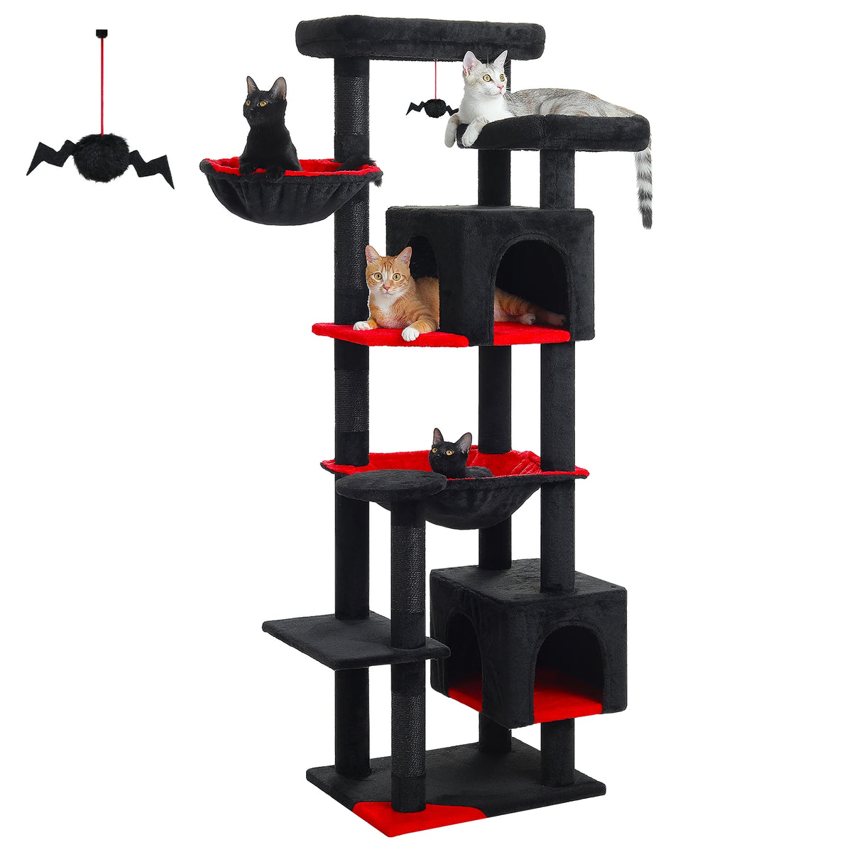 PAWZ Road Tall Cat Tower With Hammock And Scratching Posts