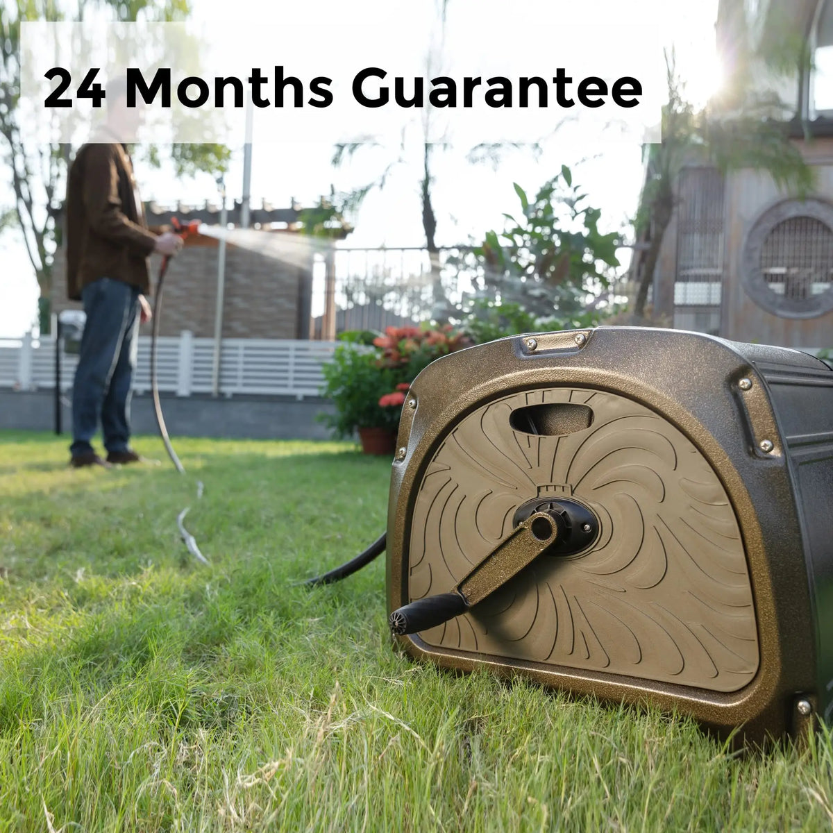 Giraffe Tools Metal Garden Hose Reel With Crank Handle