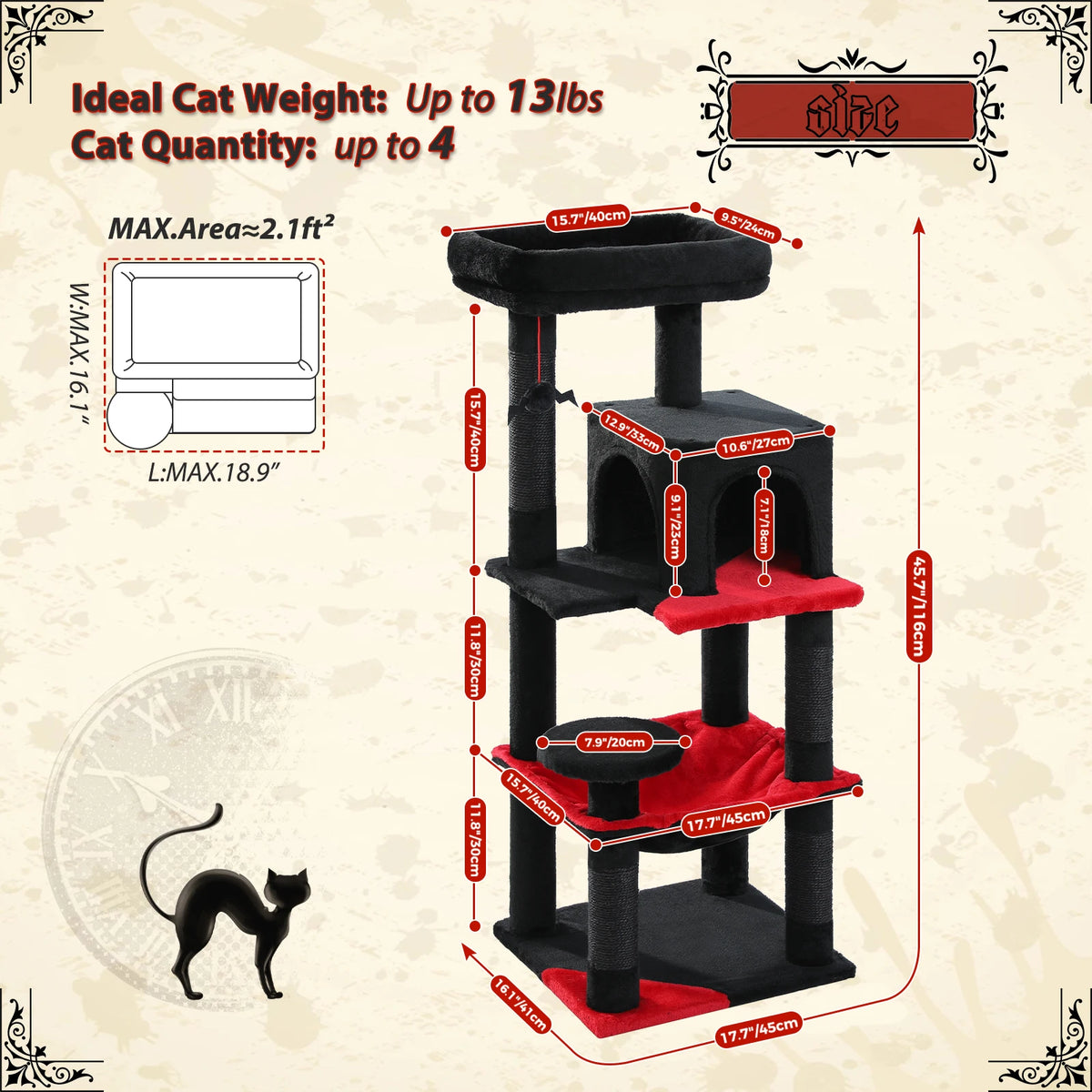 PAWZ Road Gothic Cat Tower With Sisal Scratching Post Condo