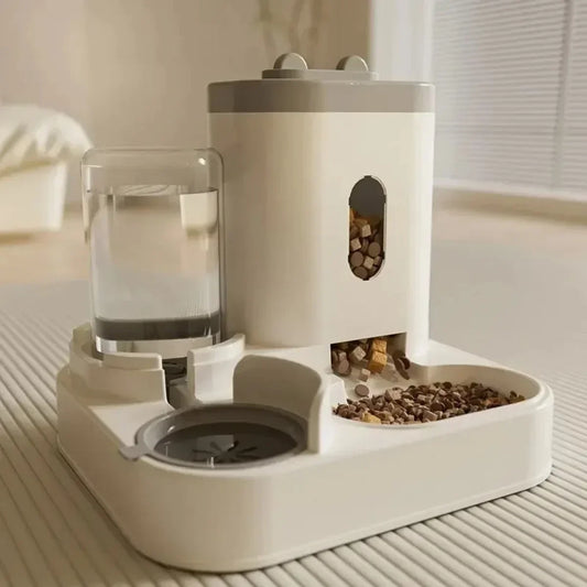Automatic Pet Food Dispenser With Separate Water Fountain