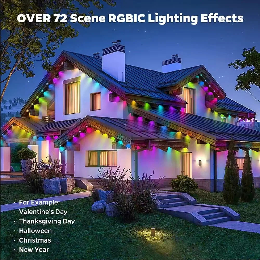 Smart Permanent Outdoor Eaves Lights IP67 Waterproof With App Control