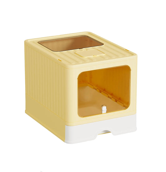 Covered Cat Litter Box With Odor Control And Slide Tray