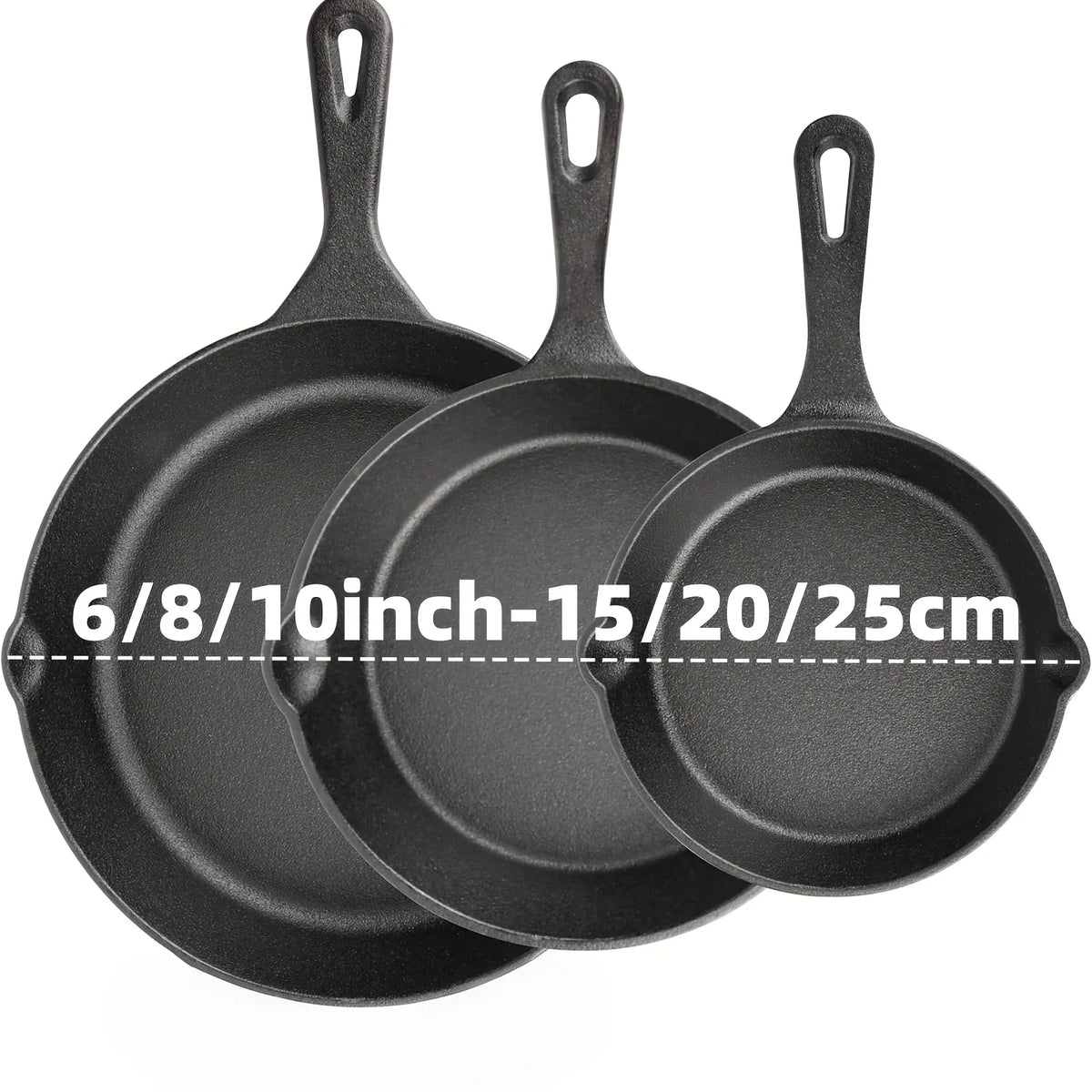Preseasoned Heavy Duty Skillet Set For Home Outdoor Cooking