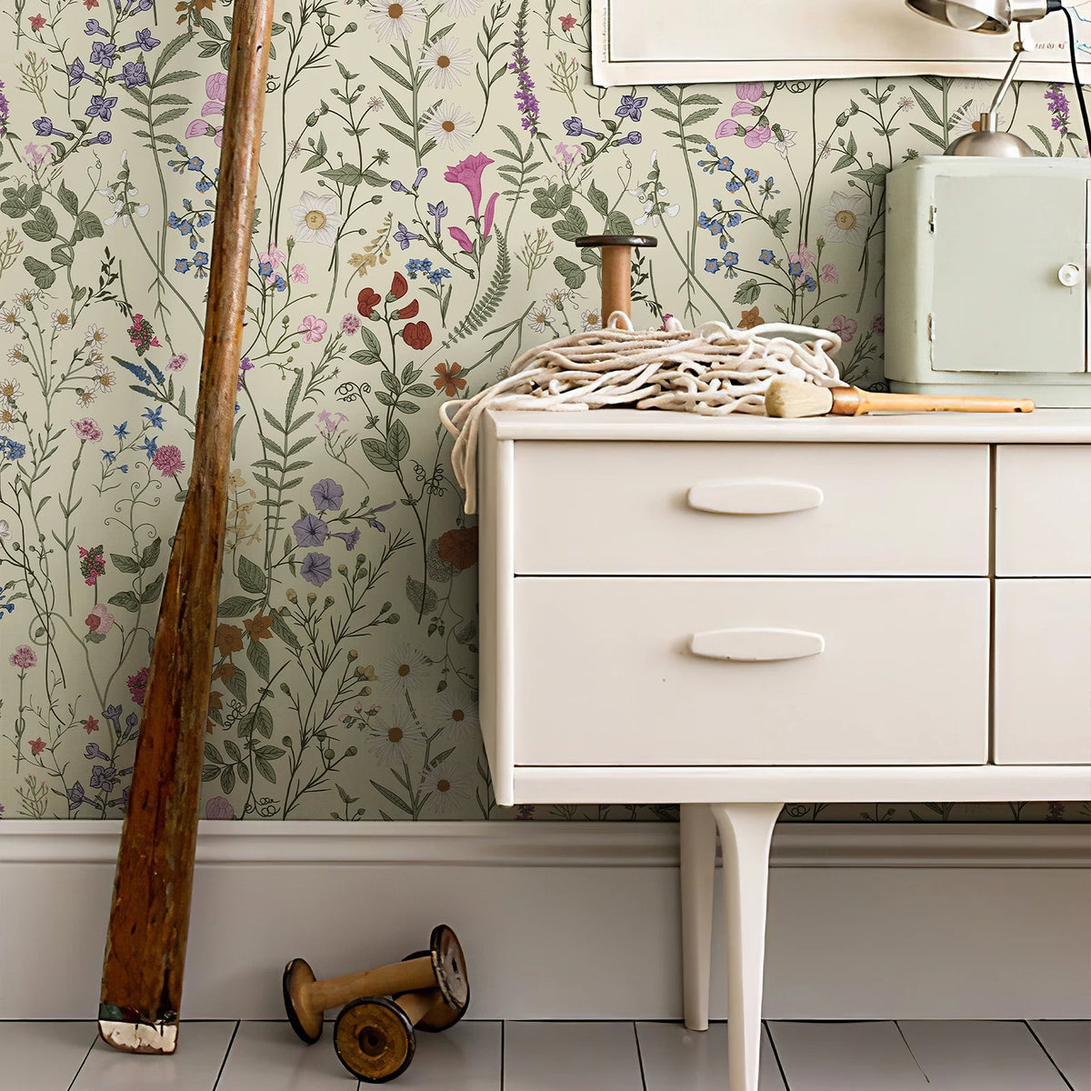 JIFFDIFF Peel And Stick Floral Vinyl Wallpaper Waterproof Wall Decor