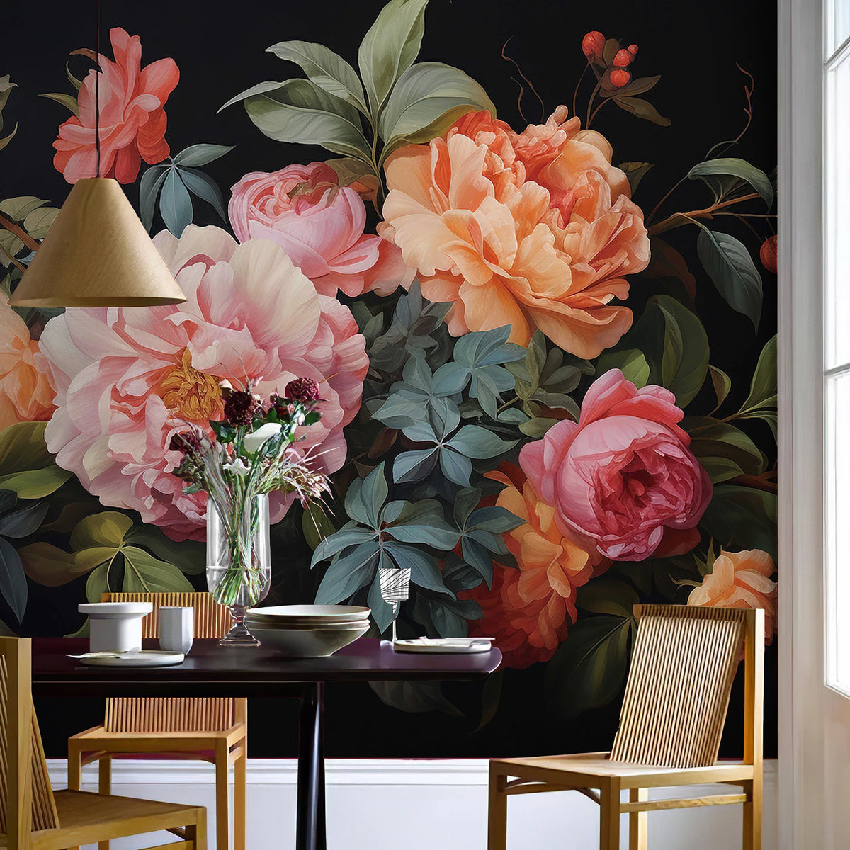 JIFFDIFF Antique Flowers Peel And Stick Vinyl Wallpaper