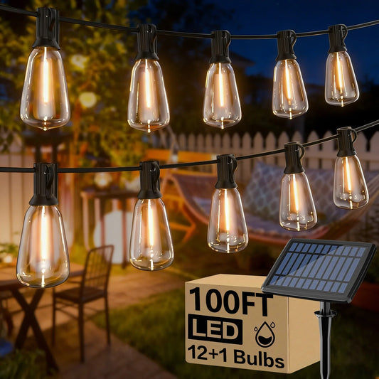 Solar Led String Lights For Outdoor Patio Garden Waterproof