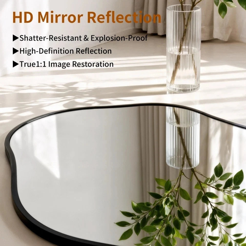 Luvodi Freeform Asymmetrical Wall Mirror With Aluminum Frame