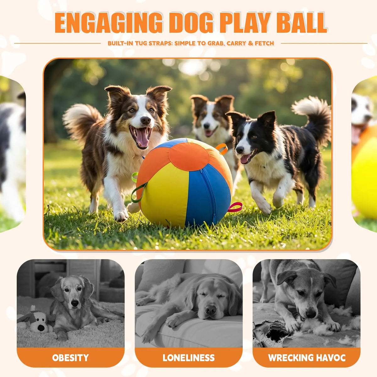 Christmas Nylon Inflatable Dog Sheep Ball Tear Resistant Pet Toy