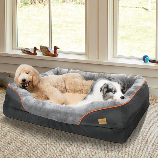BINGOPAW Soft Fleece Dog Bed With Washable Waterproof Cover