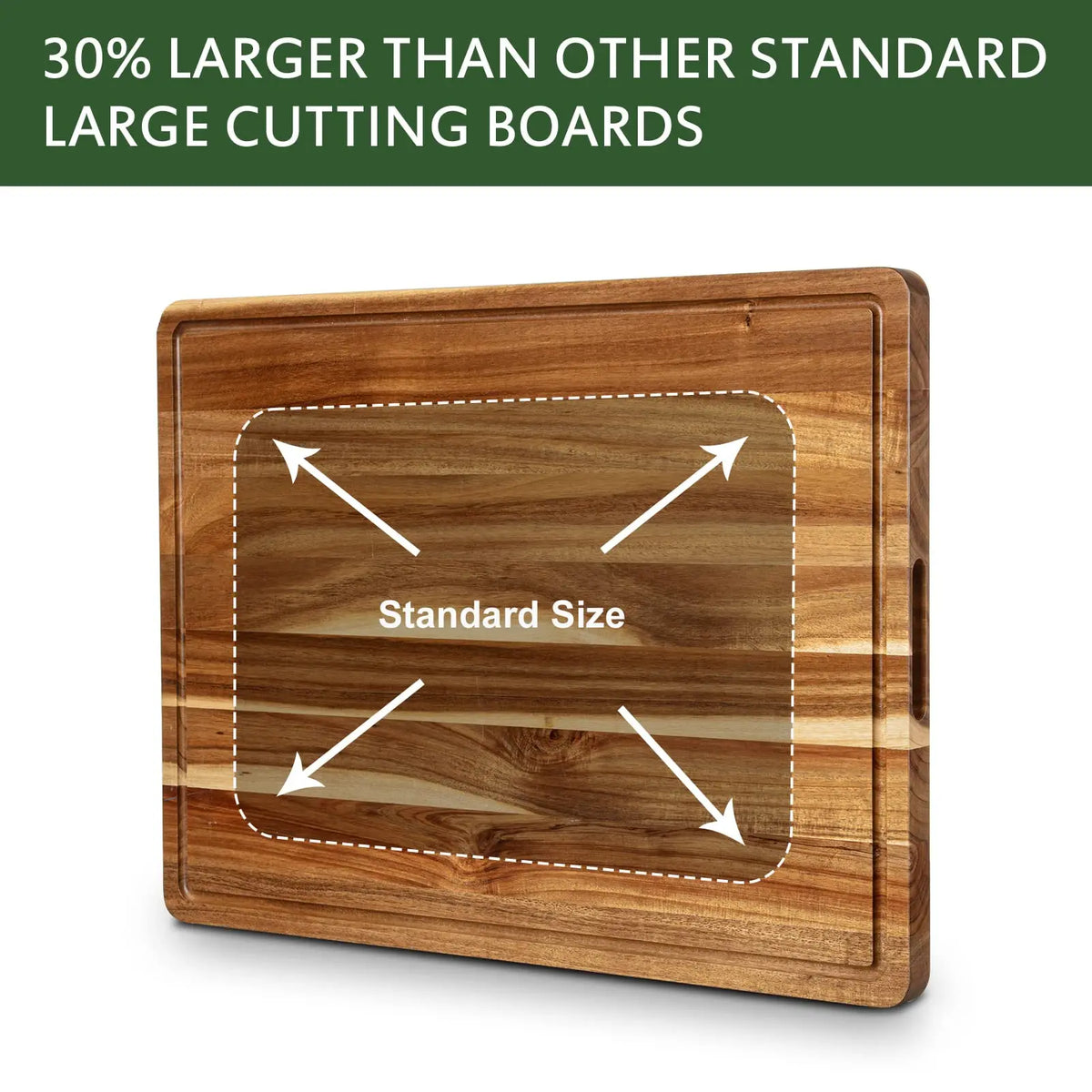 Premium Wooden Butcher Block Cutting Board With Deep Juice Groove