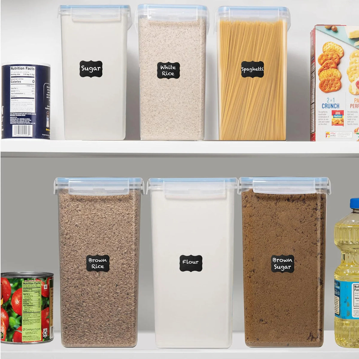 Reusable Airtight Food Storage Canisters With Secure Lids