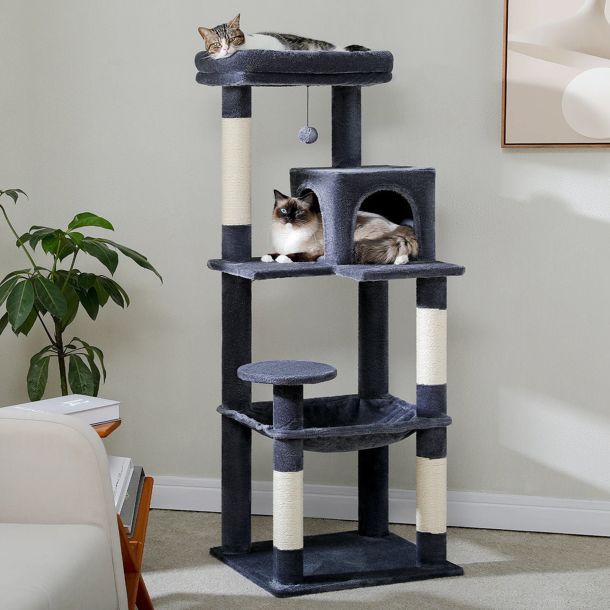 Pawz Road Five Level Cat Tree With Hammock And Scratcher