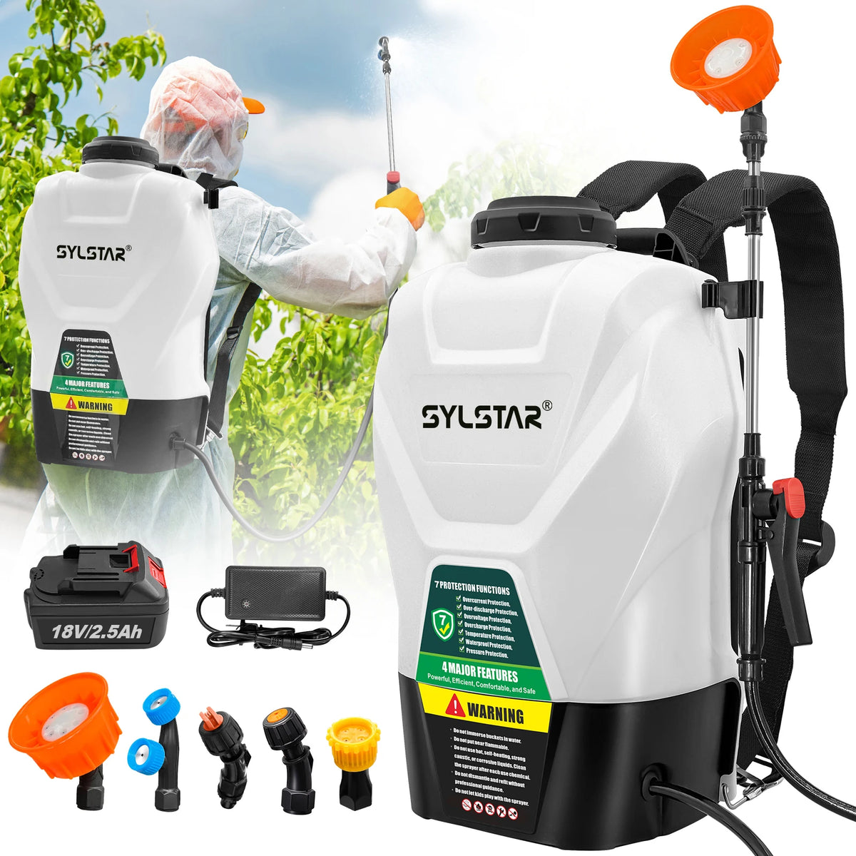Cordless Electric Backpack Sprayer With Rechargeable Battery