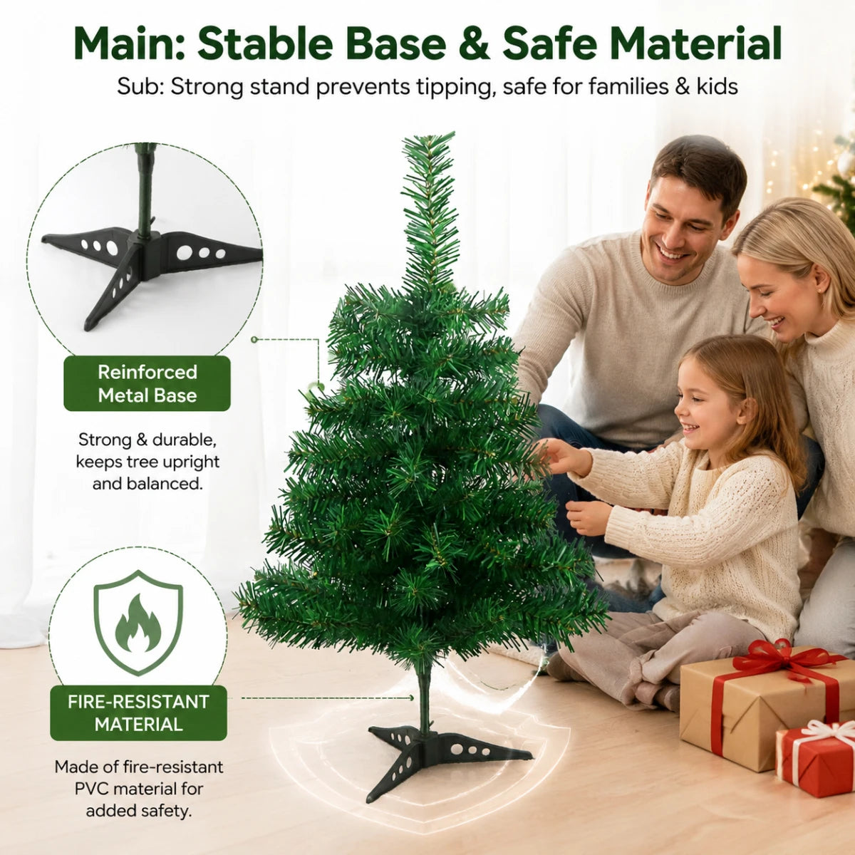 Artificial Pine Christmas Tree For Indoor Outdoor Home Decor