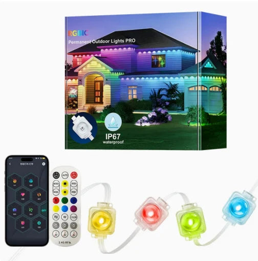 Smart Permanent Outdoor Eaves Lights IP67 Waterproof With App Control