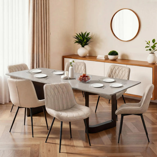 Mid Century Modern Faux Leather Dining Chairs Set Of 2