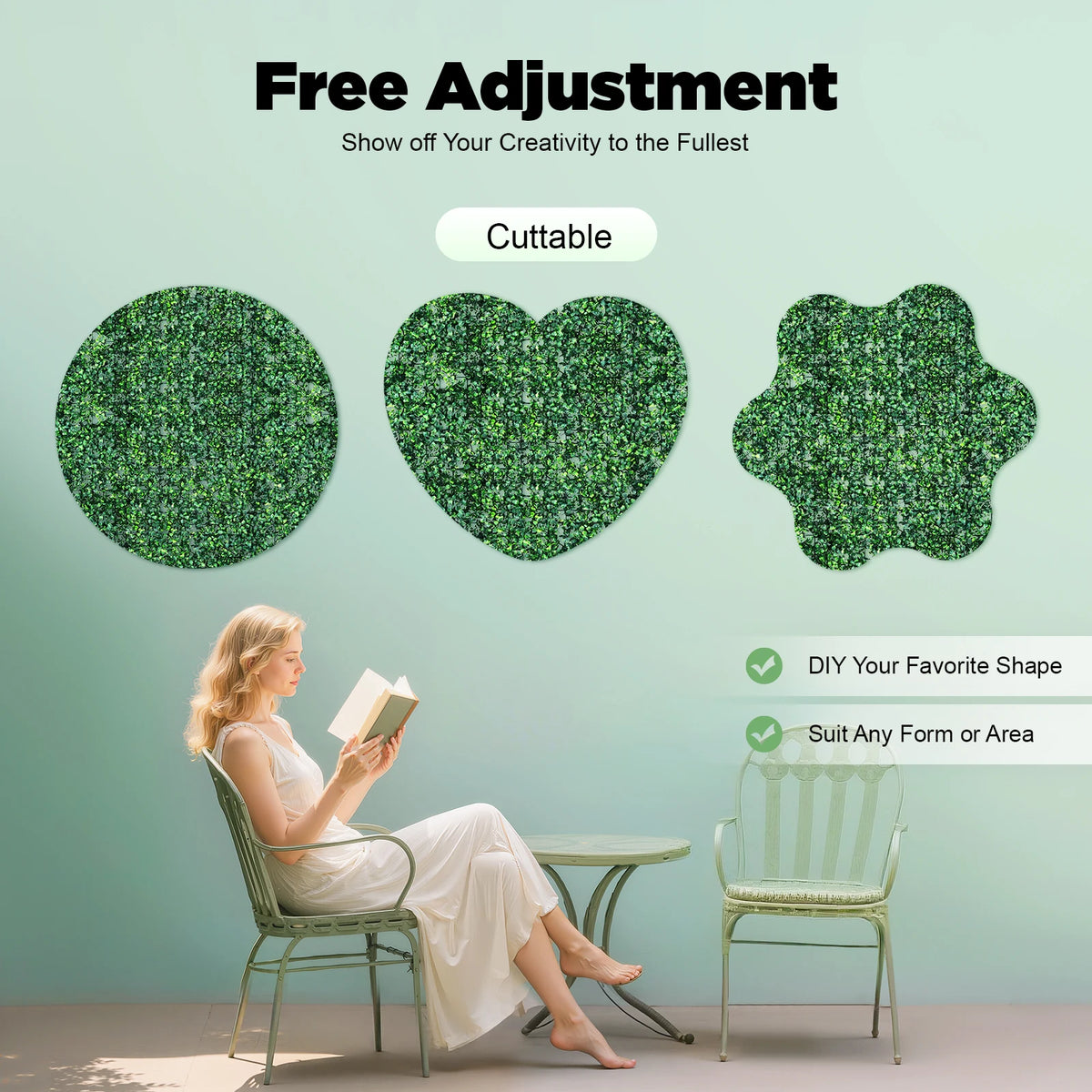 Artificial Grass Wall Panels For Garden Privacy Screen Decor