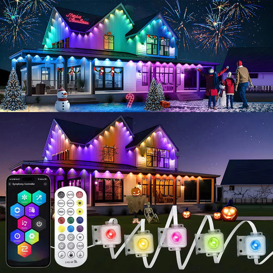Smart Permanent Outdoor Eaves Lights IP67 Waterproof With App Control