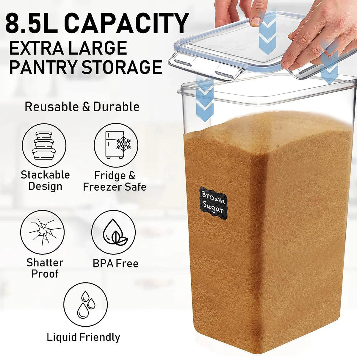 Reusable Airtight Food Storage Canisters With Secure Lids