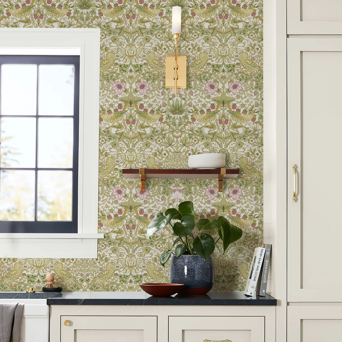 Jiffdiff Waterproof Self Adhesive Bird Floral PVC Wallpaper Sticker