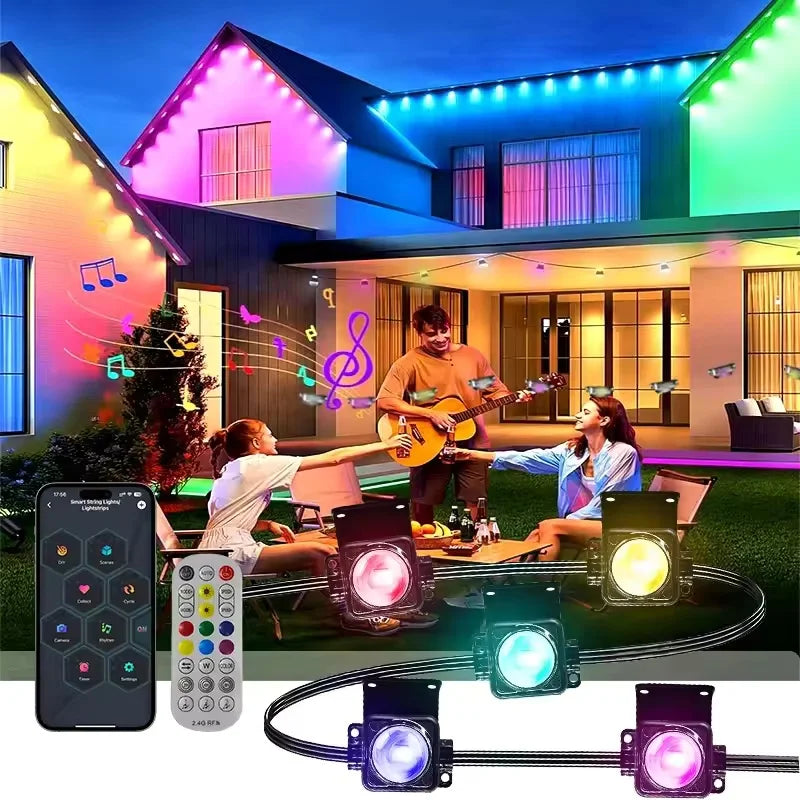 Smart Permanent Outdoor Eaves Lights IP67 Waterproof With App Control