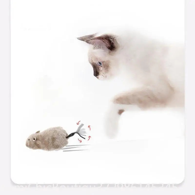 Interactive Lifelike Rolling Mouse Toy For Pet Enrichment