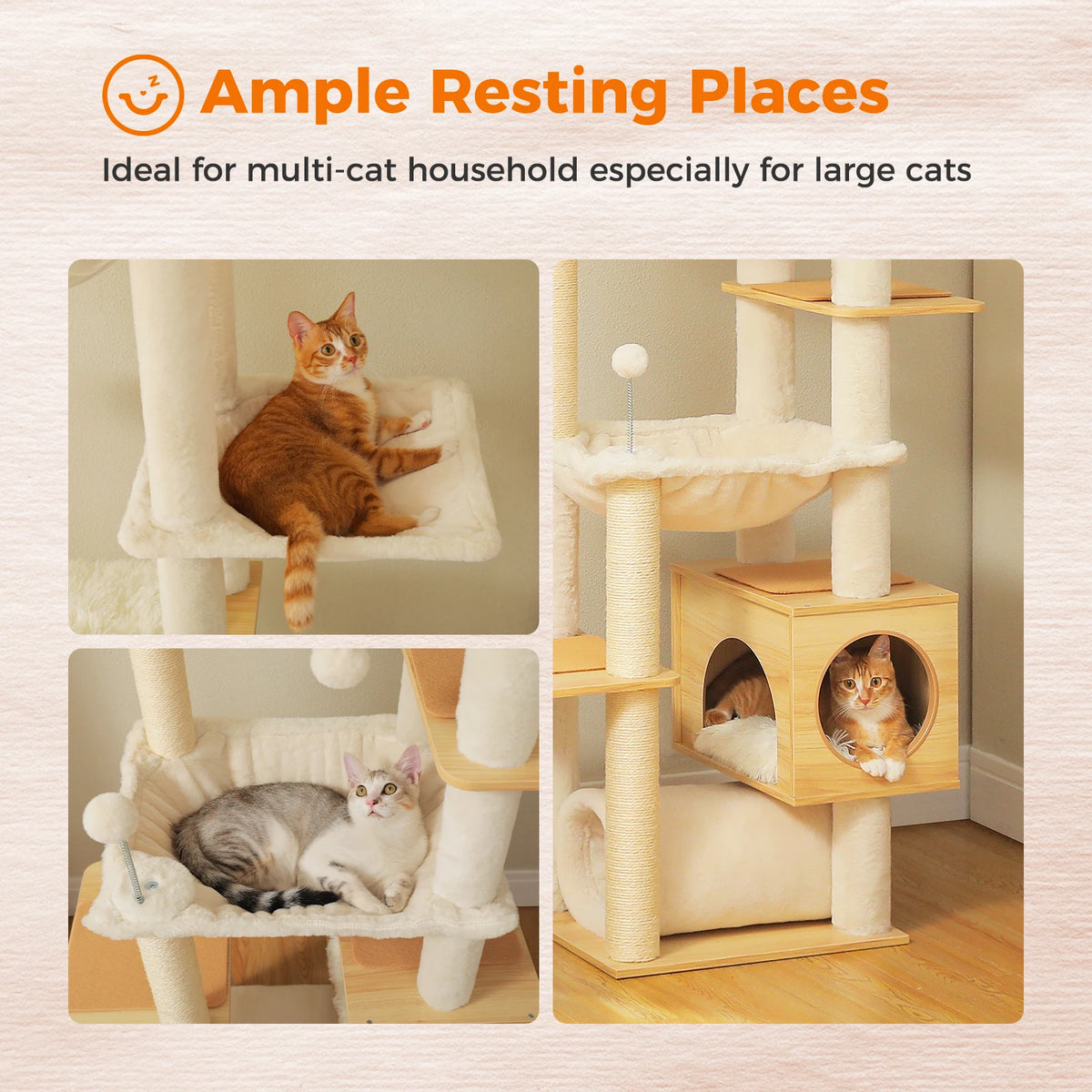 Pawz Road Height Adjustable Cat Tree With Hammock And Posts