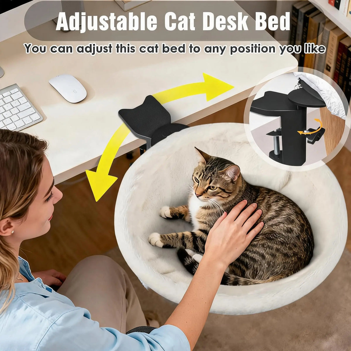 Gaomon 360 Rotating Plush Faux Fur Cat Table Bed Lounge