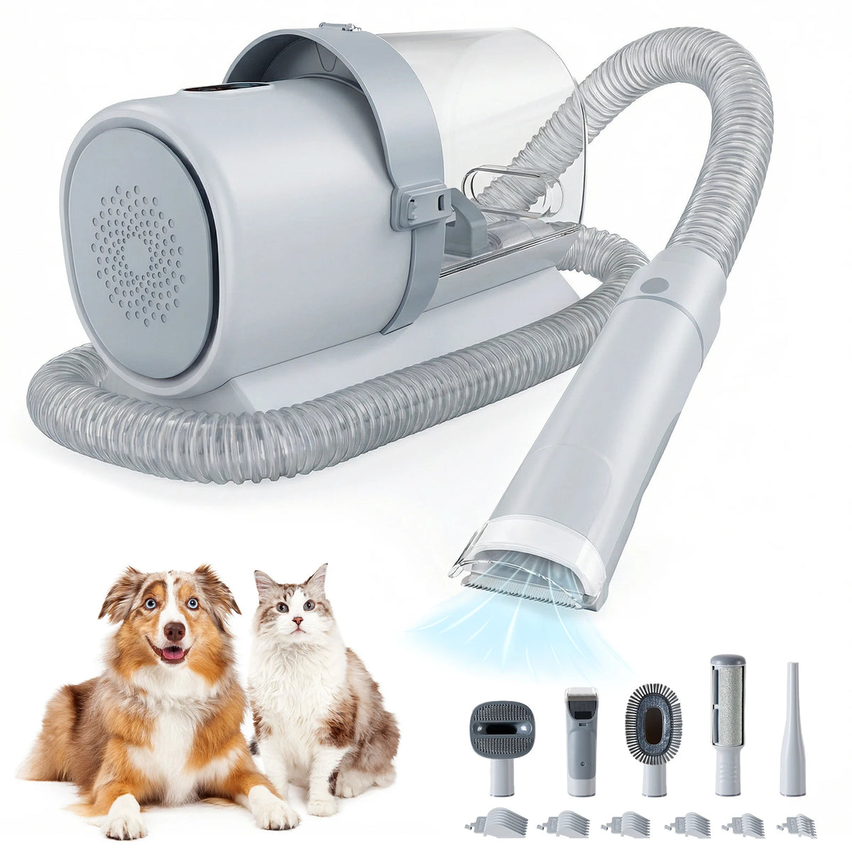 Professional Pet Grooming Vacuum Kit With Quiet Clippers And Tools