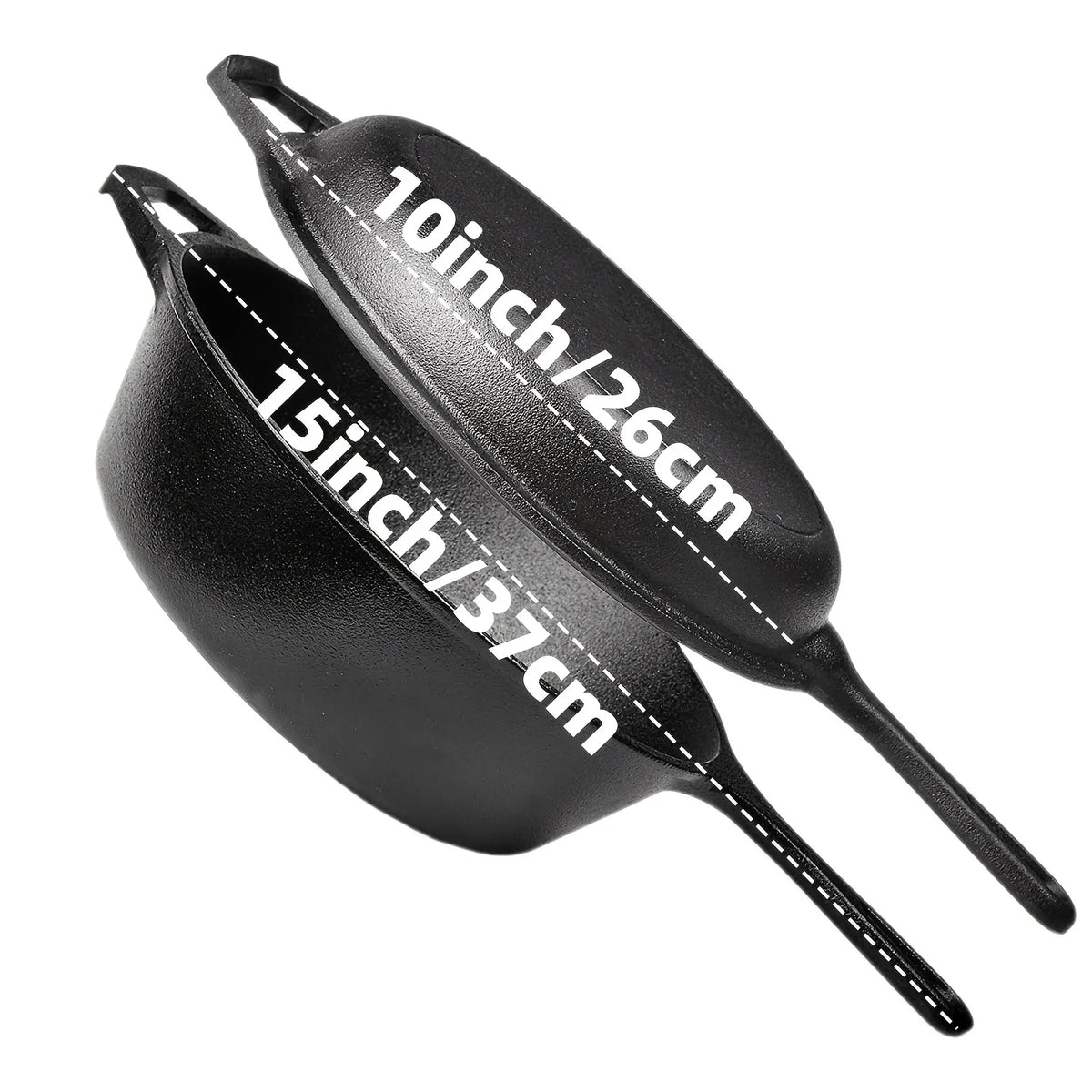 Preseasoned Heavy Duty Skillet Set For Home Outdoor Cooking