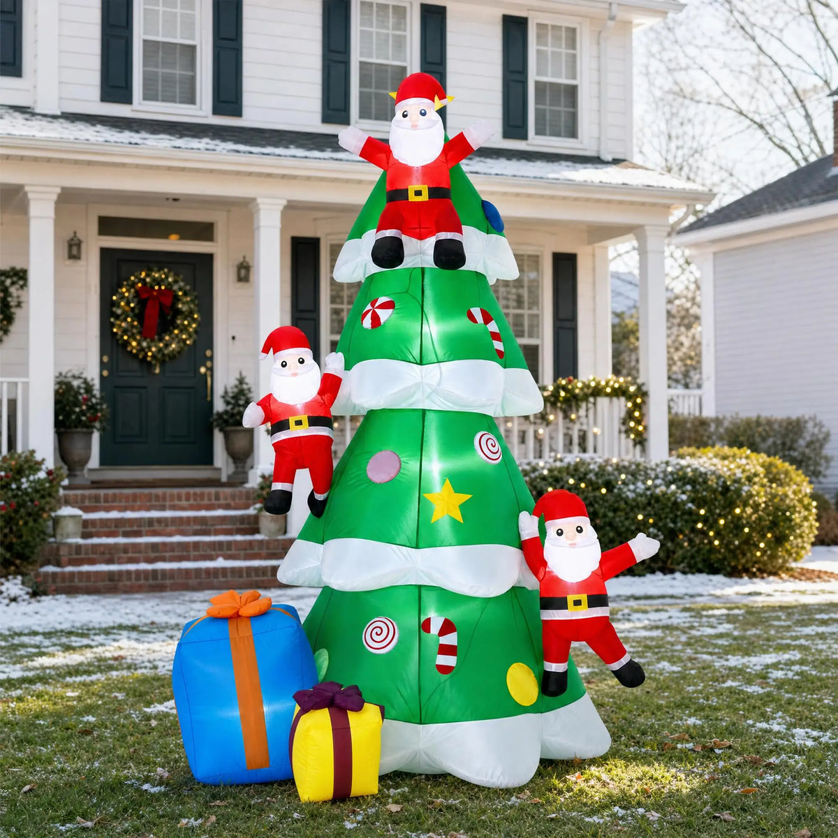 HiMISS Inflatable Christmas Tree Santa Led Lights Blower Outdoor Decoration