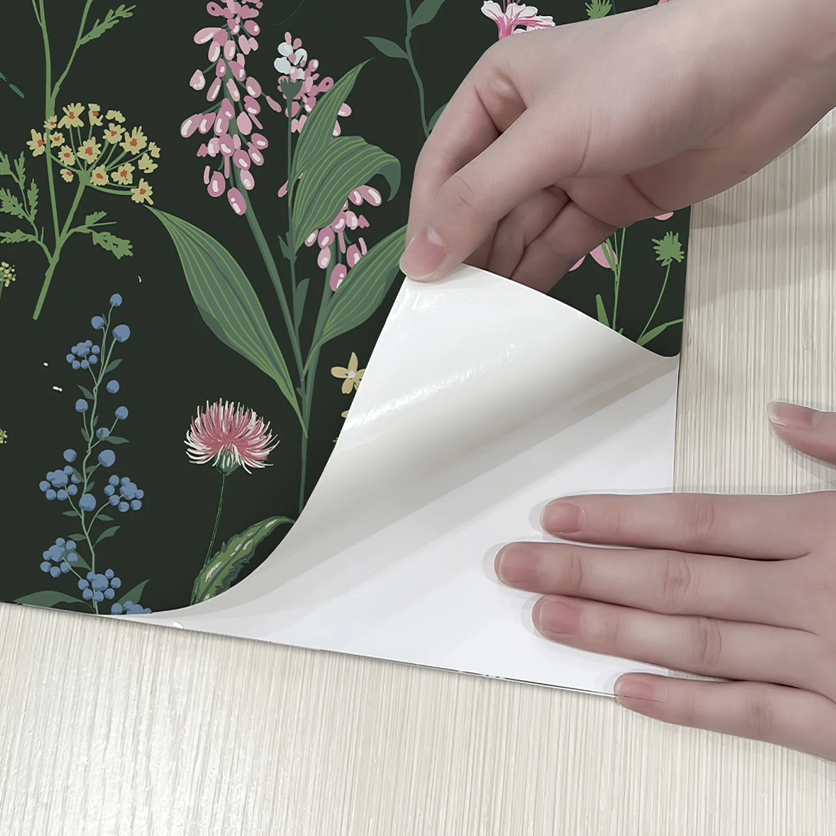 Jiffdiff Retro Floral Peel And Stick Vinyl Wallpaper Roll