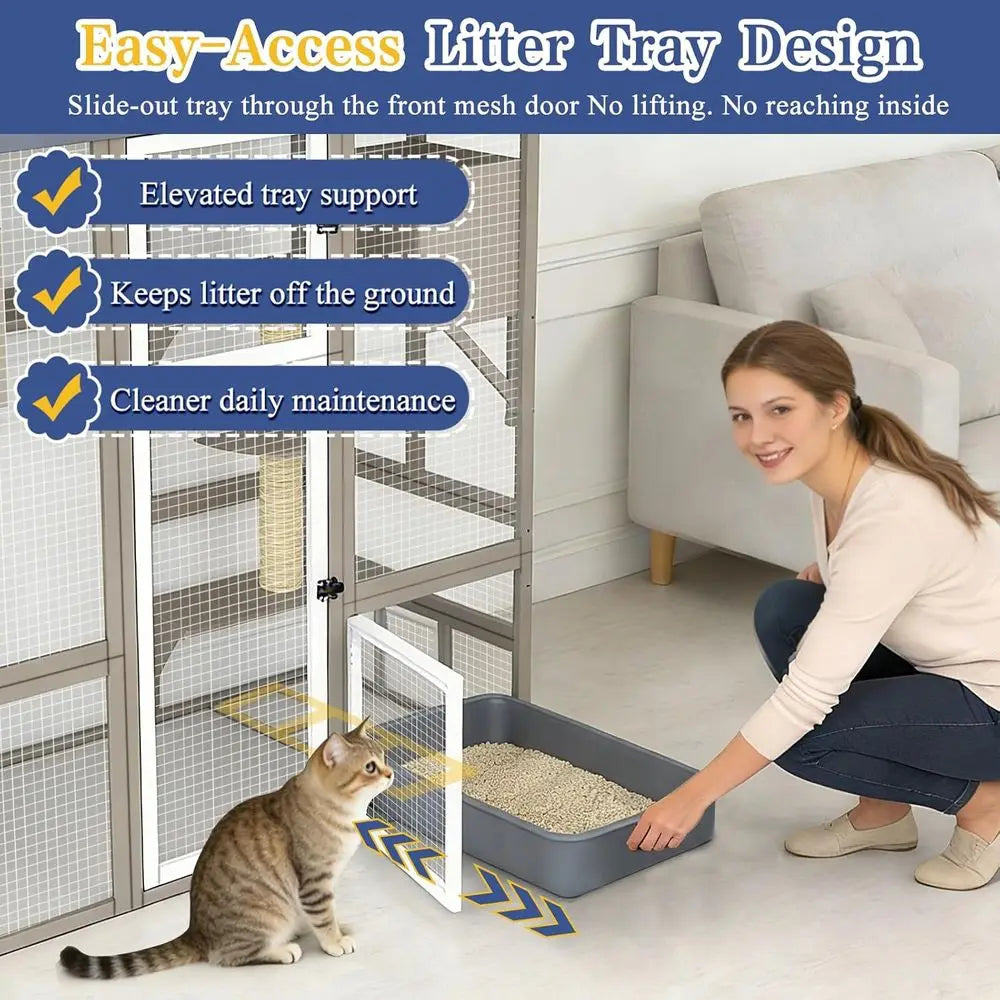 Outdoor Walk In Cat Enclosure And Secure Catio House