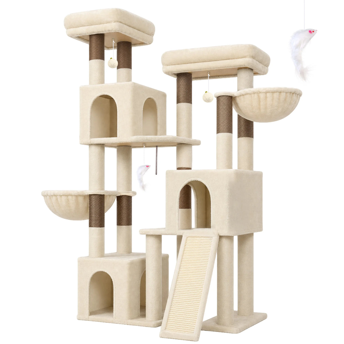 Globlazer Cat Climbing Tower With Multiple Sisal Posts And Hammocks