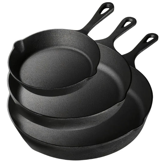 Preseasoned Heavy Duty Skillet Set For Home Outdoor Cooking