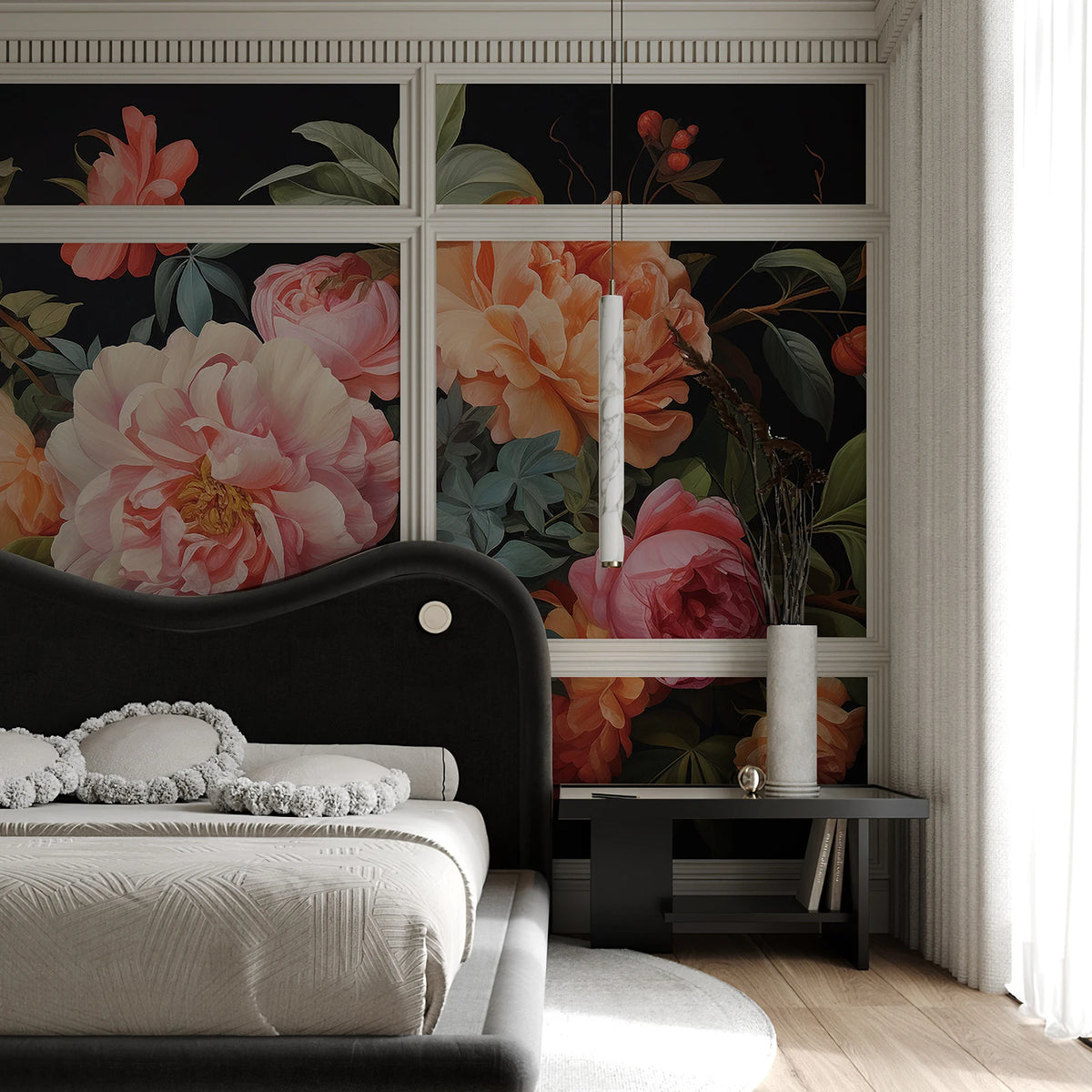 JIFFDIFF Antique Flowers Peel And Stick Vinyl Wallpaper