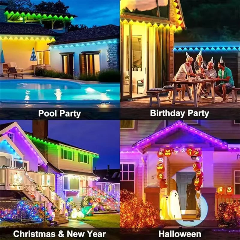 Smart Permanent Outdoor Eaves Lights IP67 Waterproof With App Control