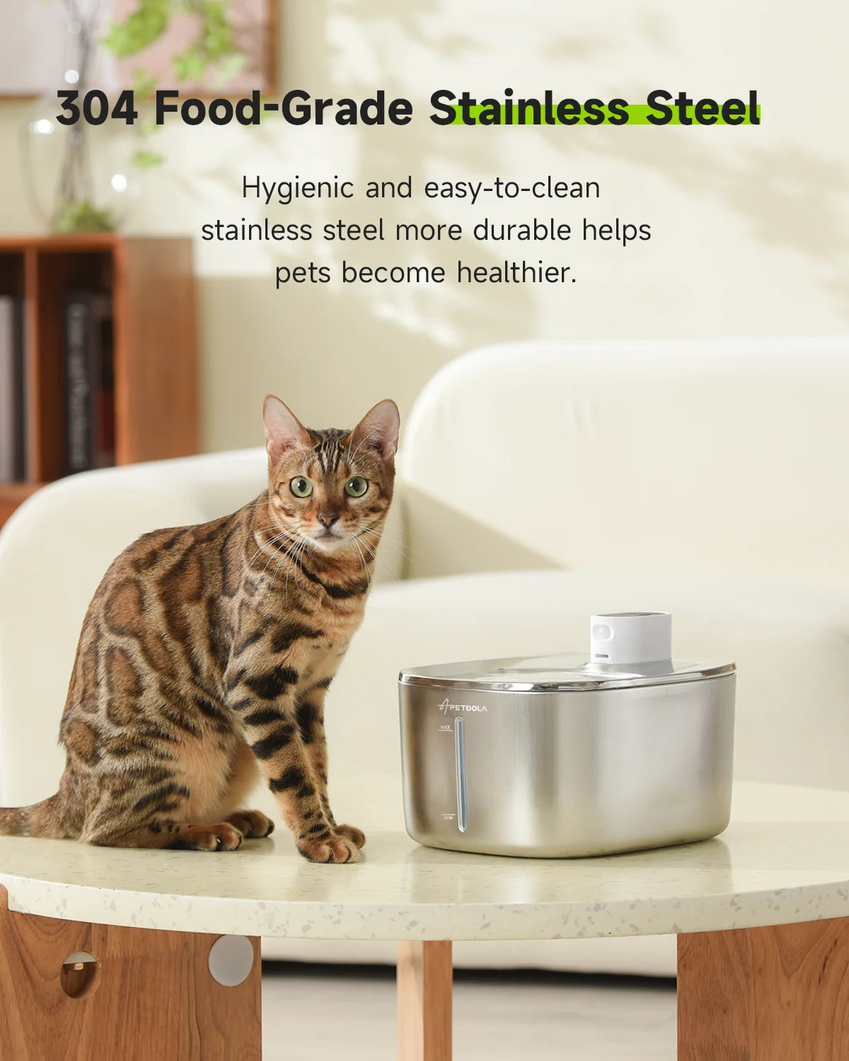 Apetdola Wireless Automatic Pet Water Fountain With Smart Sensor