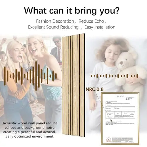 Self Adhesive Geometric Wood Slat Acoustic Wall Panels