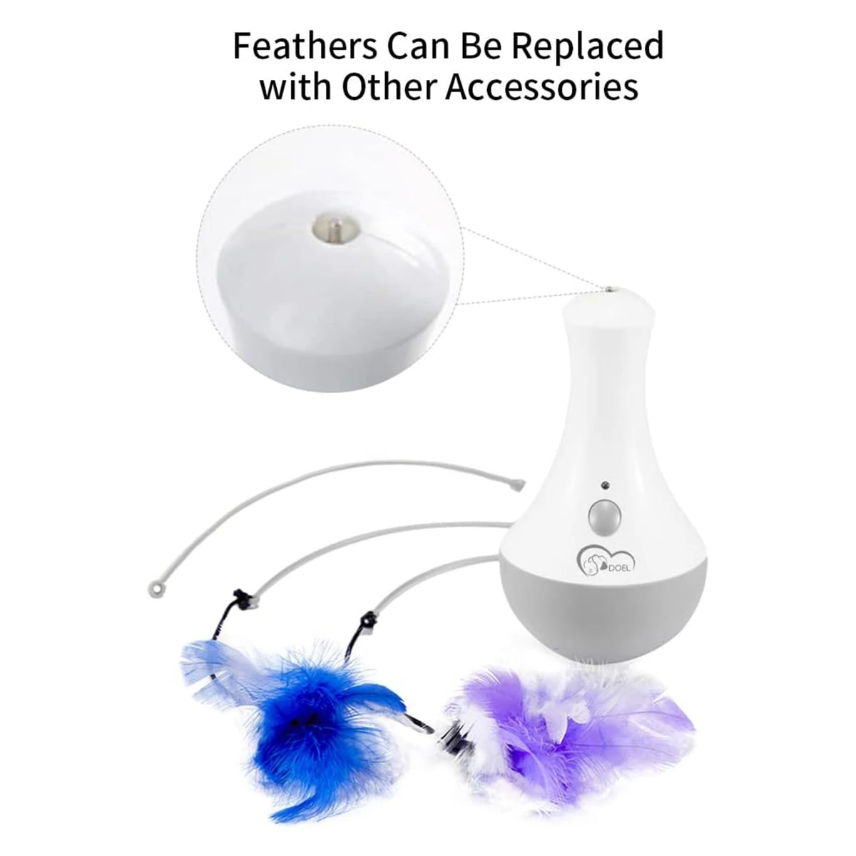 Interactive 360 Rotation Feather Cat Toy For Indoor Play